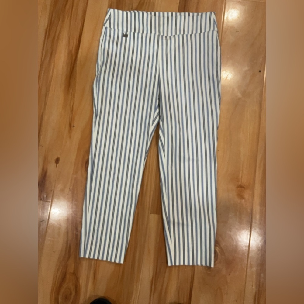 Philosophy Striped Ankle Pants in Blue and White